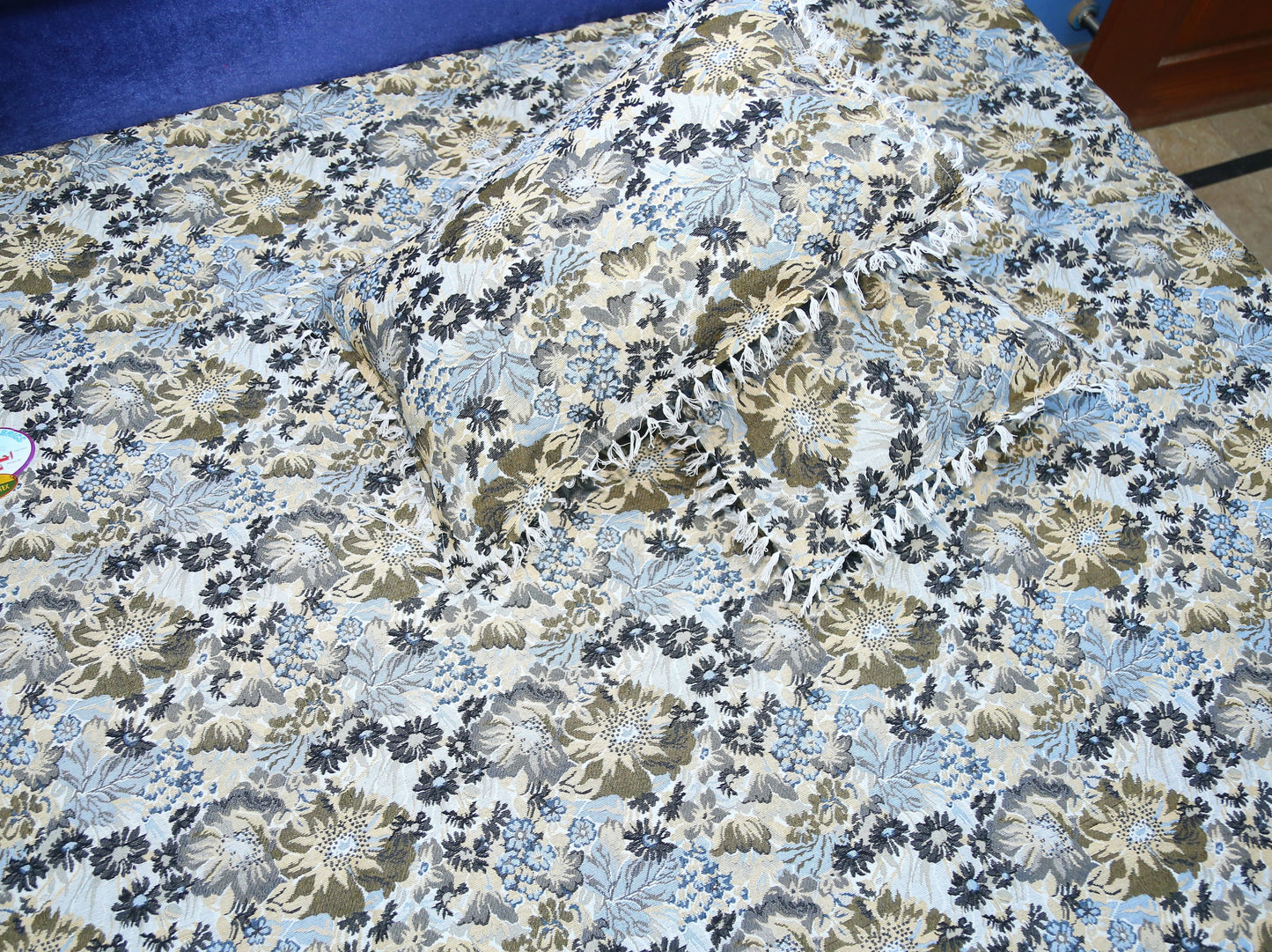 Blue Blossom Multani Bedsheet