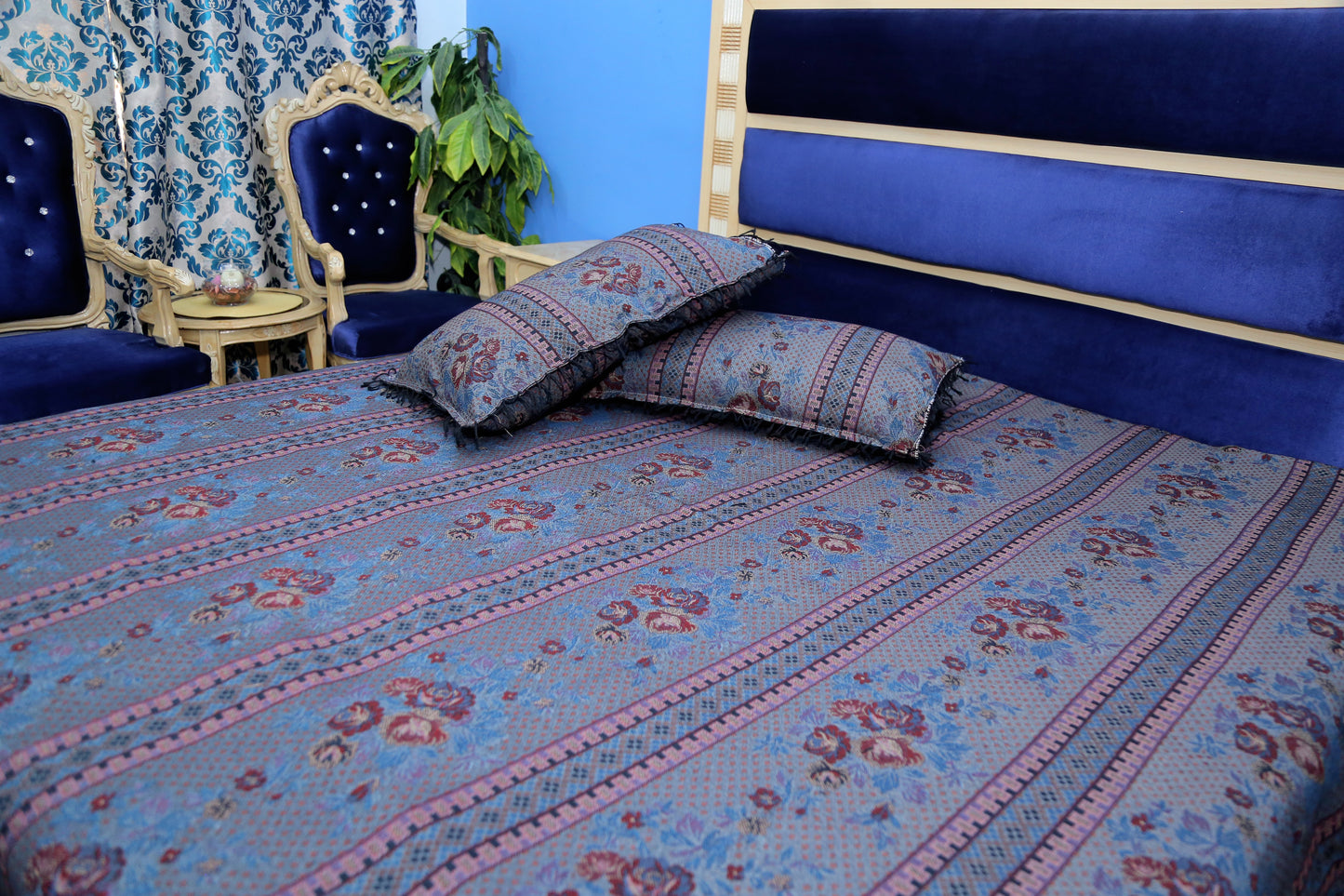 Shadow Petals Multani Bedsheet