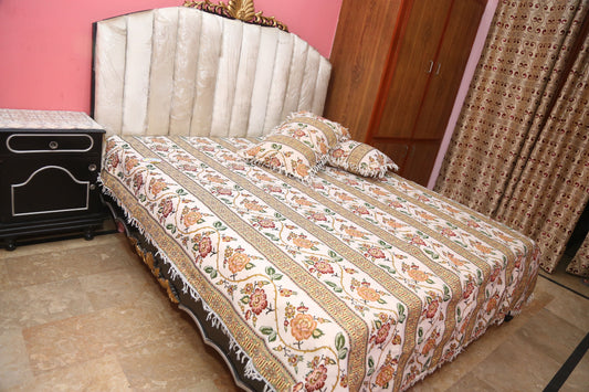 Vintage Bloom Multani Bedsheet